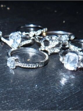 Silver Tone Crystal Accent Women's Ring - Clear